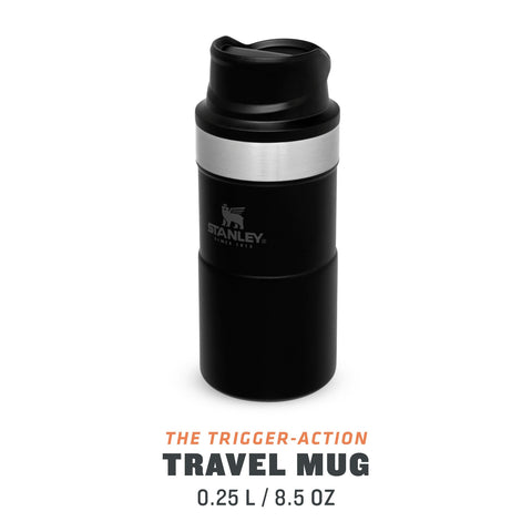 Stanley 0.25L İnce Gövde Classic Trigger-Action Travel Mug - Siyah