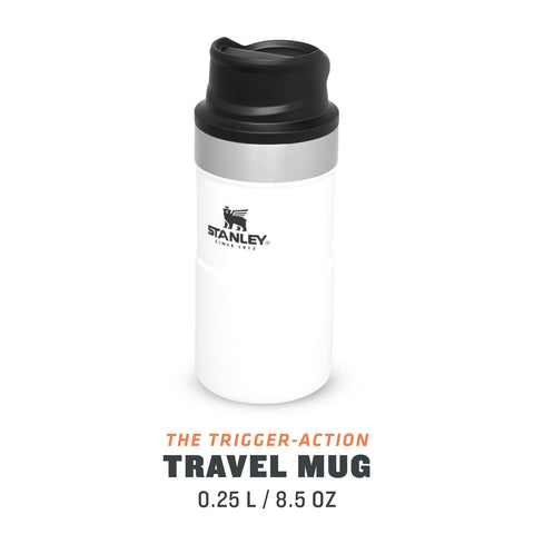 Stanley 0.25L İnce Gövde Classic Trigger-Action Travel Mug - Polar Beyaz