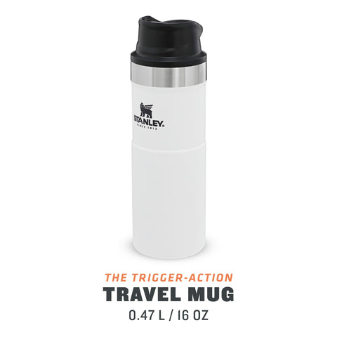 Stanley 0.47L Classic Trigger-Action Travel Mug - Beyaz